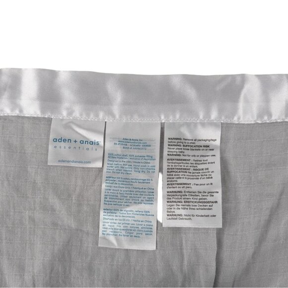 Aden+Anais Bunny Rabbit Lovey Gray Muslin Baby Security Blanket Satin Trim NWT - Picture 6 of 7
